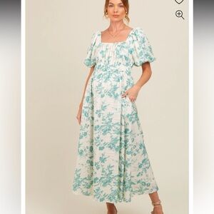 Floral Puff Sleeve Maxi Dress
